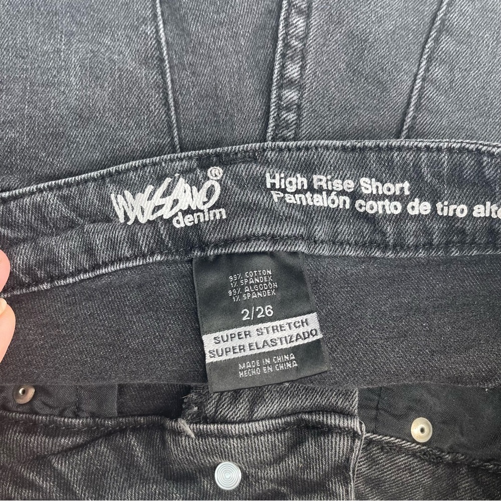 Mossimo High Rise Jean Short Ripped Fray Hem Black Washed - Picture 9 of 13